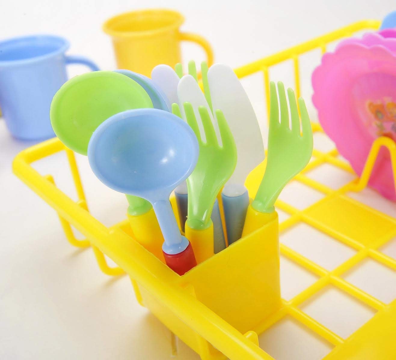 27-Piece Play Dishes Kitchen Set – Wash & Dry Tea Playset for Kids