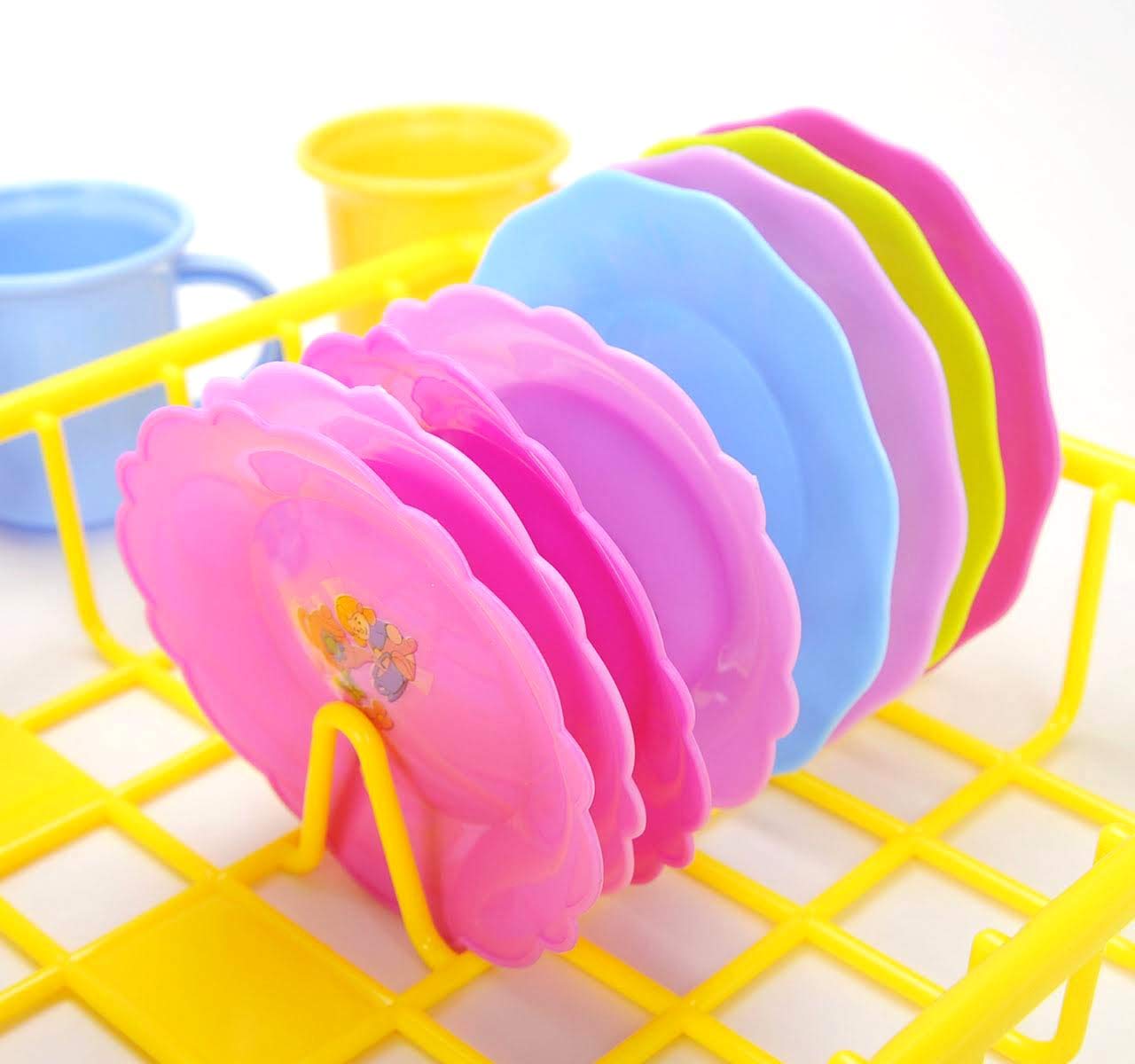 27-Piece Play Dishes Kitchen Set – Wash & Dry Tea Playset for Kids