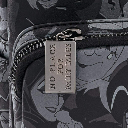 Loungefly Disney Villains Debossed All Over Print Double Strap Shoulder Bag