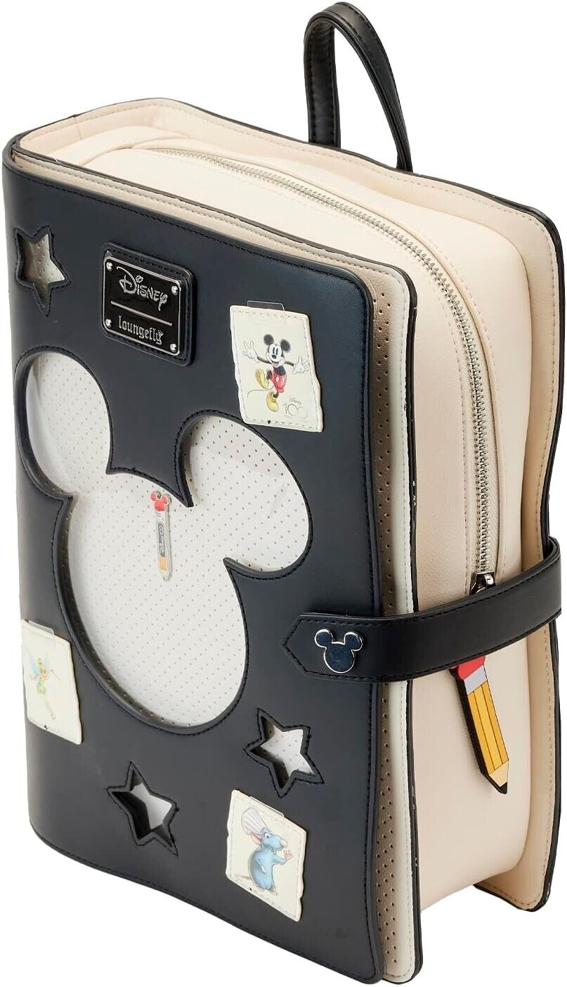 Loungefly Disney100th Anniversary Sketchbook Pin Trader Backpack