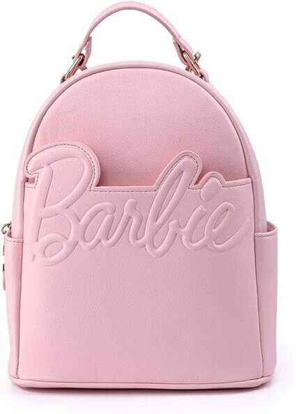 Loungefly Pink Doll Logo Rose Gold Chain strap Convertible Mini Backpack