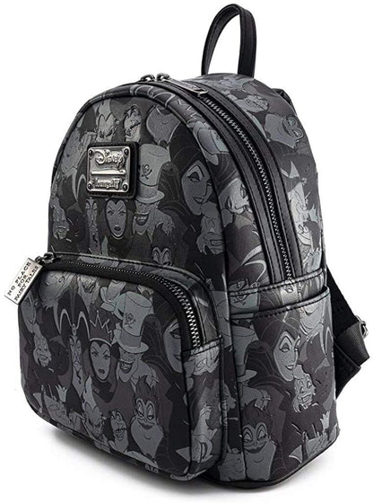 Loungefly Disney Villains Debossed All Over Print Double Strap Shoulder Bag