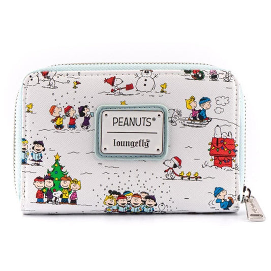 Loungefly Peanuts Happy Holidays All Over Print Zip around Wallet