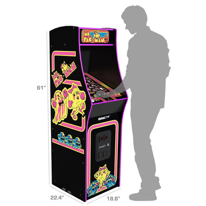 ARCADE1UP Ms. Pacman Deluxe Black Arcade Machine, 5-Foot Cabinet, 14 Games, 17"