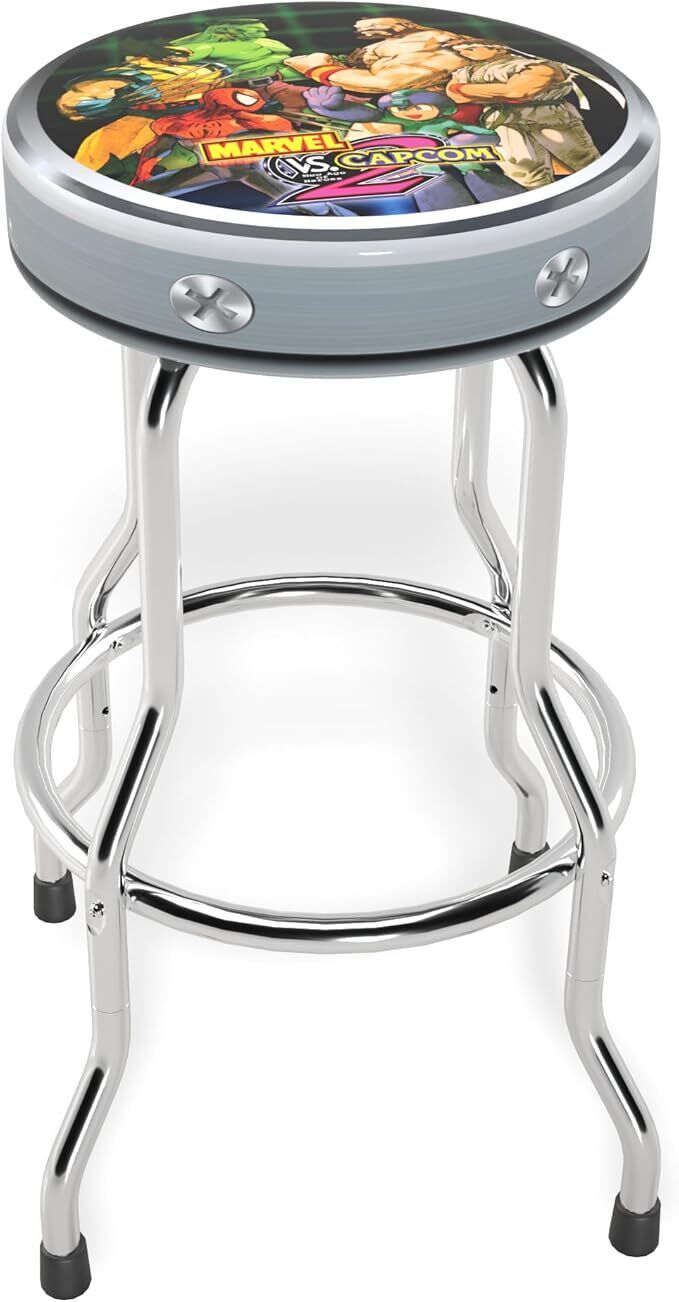 ARCADE1UP Adjustable Stool - Chrome-Plated Frame, Foam Padding