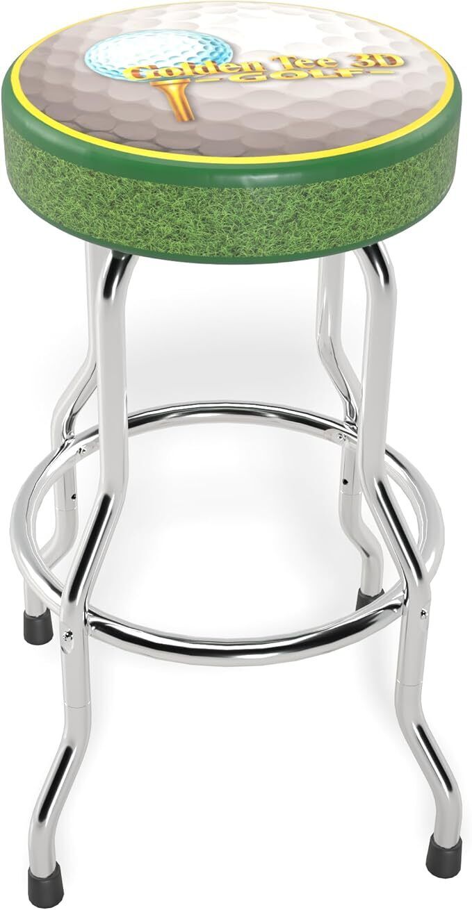 ARCADE1UP Adjustable Stool - Chrome-Plated Frame, Foam Padding