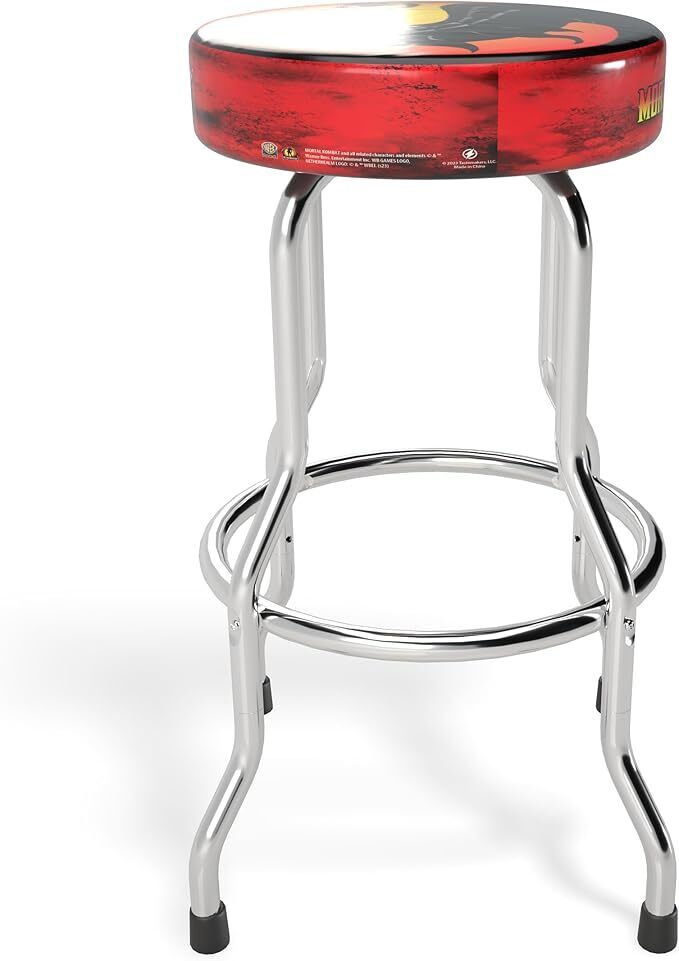 ARCADE1UP Adjustable Stool - Chrome-Plated Frame, Foam Padding