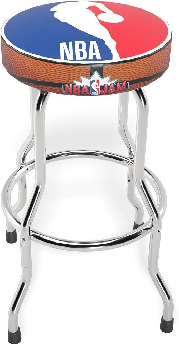 ARCADE1UP Adjustable Stool - Chrome-Plated Frame, Foam Padding