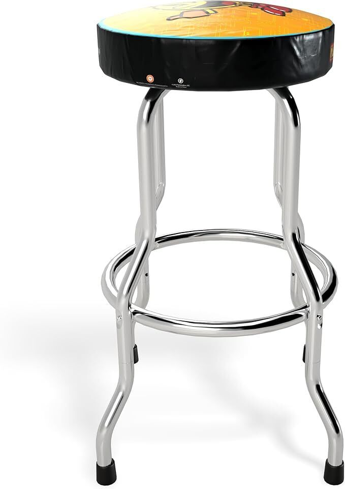 ARCADE1UP Adjustable Stool - Chrome-Plated Frame, Foam Padding