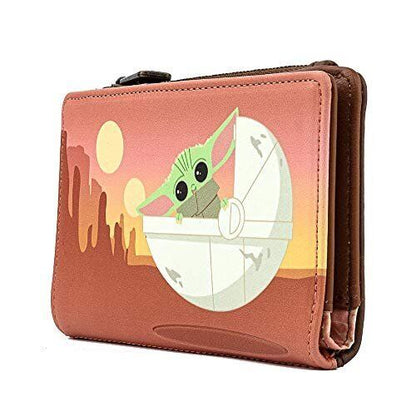 Loungefly Star Wars The Mandalorian Baby Yoda Wait For Me Faux Leather Wallet