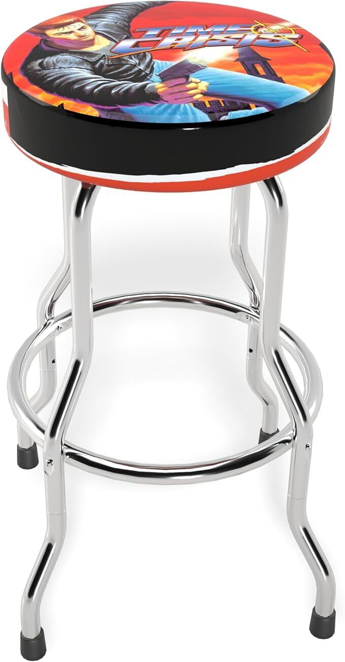 ARCADE1UP Adjustable Stool - Chrome-Plated Frame, Foam Padding