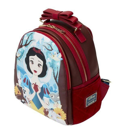 Loungefly Disney Snow White Classic Apple Quilted Velvet Mini Backpack