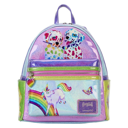 Loungefly Lisa Frank Color Block Mini Backpack Double Strap Shoulder Bag Purse