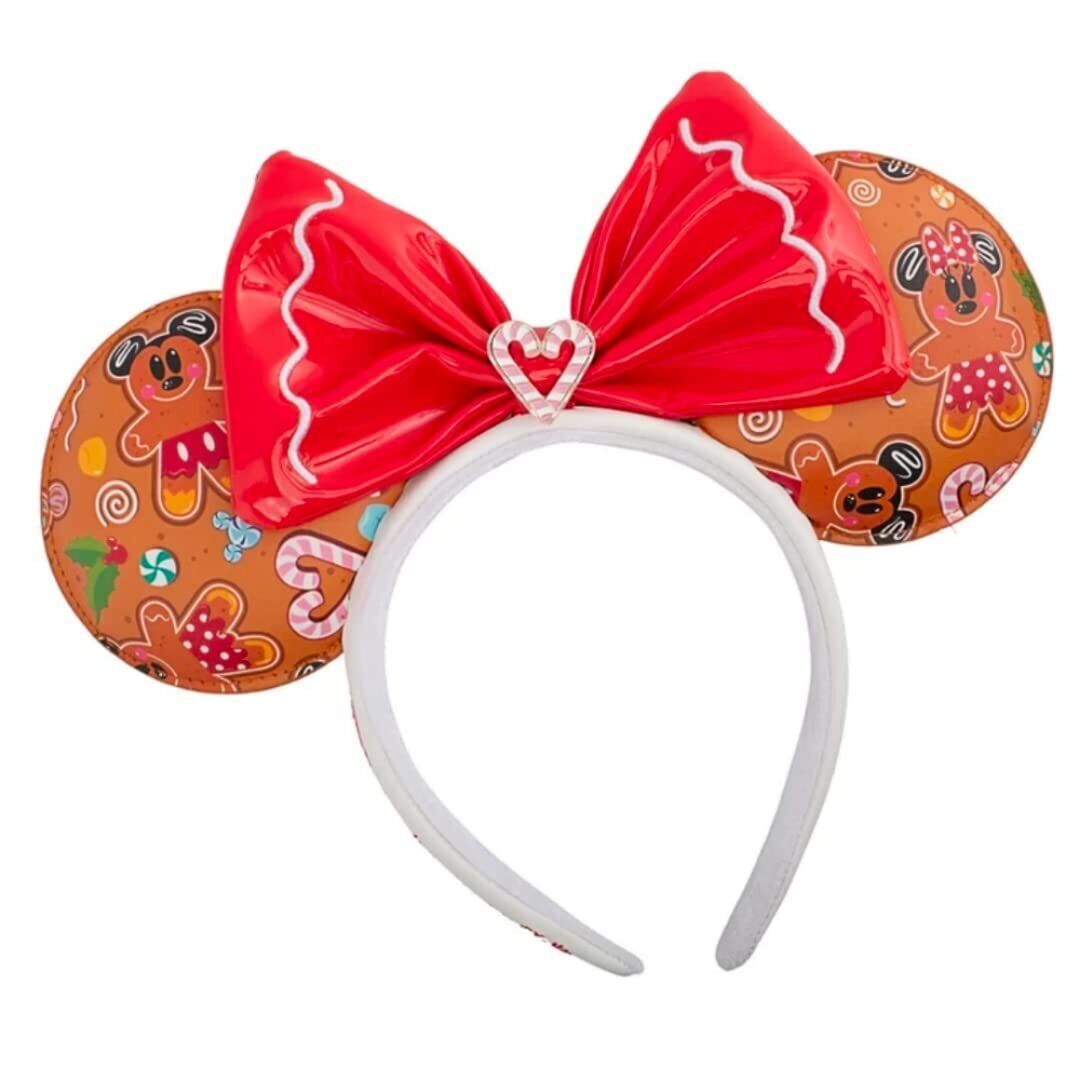 Loungefly Disney Gingerbread AOP Patent Bow Heart Headband