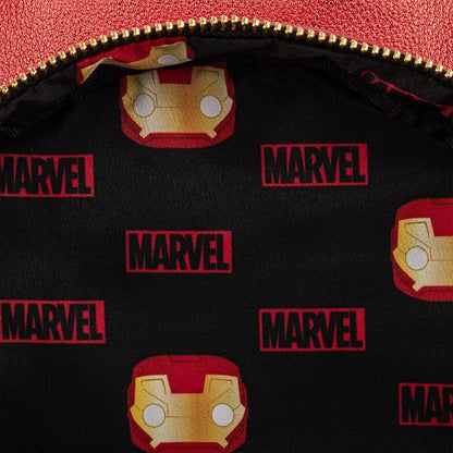 Loungefly x Marvel Iron Man Light Up Mini Backpack Metallic Leather