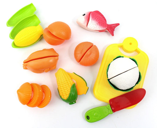 Cutting Board Play Food Set for Kids – Pretend Play Kitchen Toys