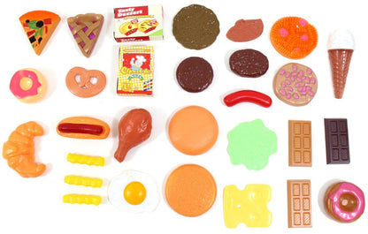 30-Piece Fast Food & Dessert Play Food Set for Kids