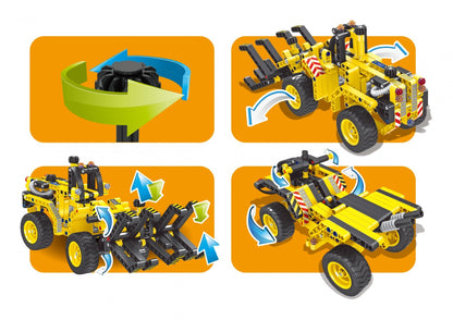 Dusky Shark STEM Building Blocks Construction Kit (Bulldozer) – 301 Piece Educational Toy Set