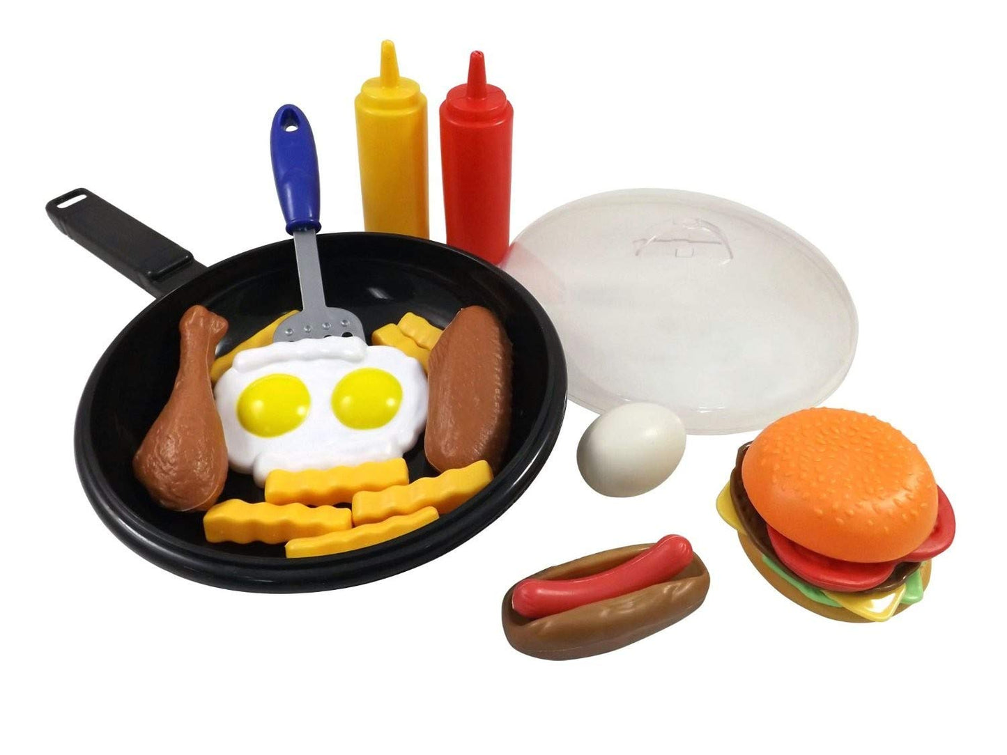 25-Piece Fast Food Cooking Pan Playset – Kitchen Toy Food Set for Kids