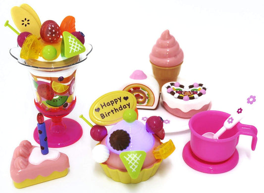 Play Food Set with Cupcakes, Cakes, Ice Cream & Sundae – Fun Toy Dessert Set