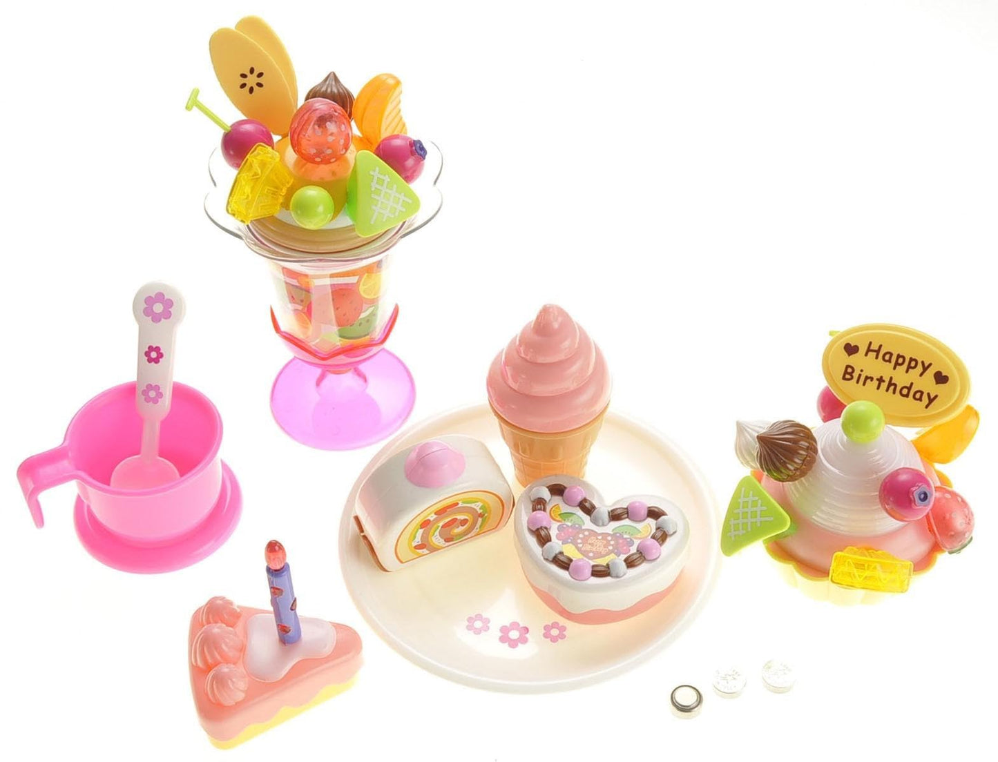 Play Food Set with Cupcakes, Cakes, Ice Cream & Sundae – Fun Toy Dessert Set