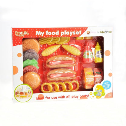 Burger & Hot Dog Fast Food Play Set - Fun Cooking Toy for Kids