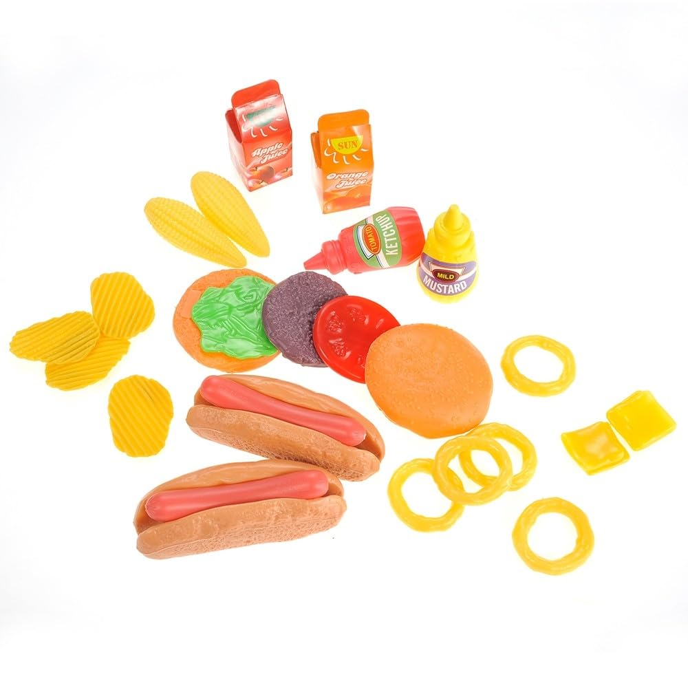 Burger & Hot Dog Fast Food Play Set - Fun Cooking Toy for Kids