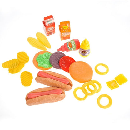 Burger & Hot Dog Fast Food Play Set - Fun Cooking Toy for Kids