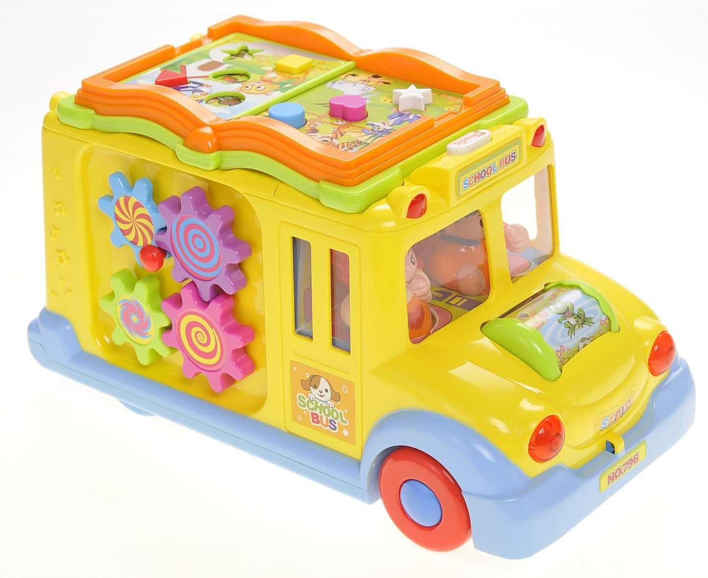 Interactive School Bus Toy with Flashing Lights & Sounds for Kids