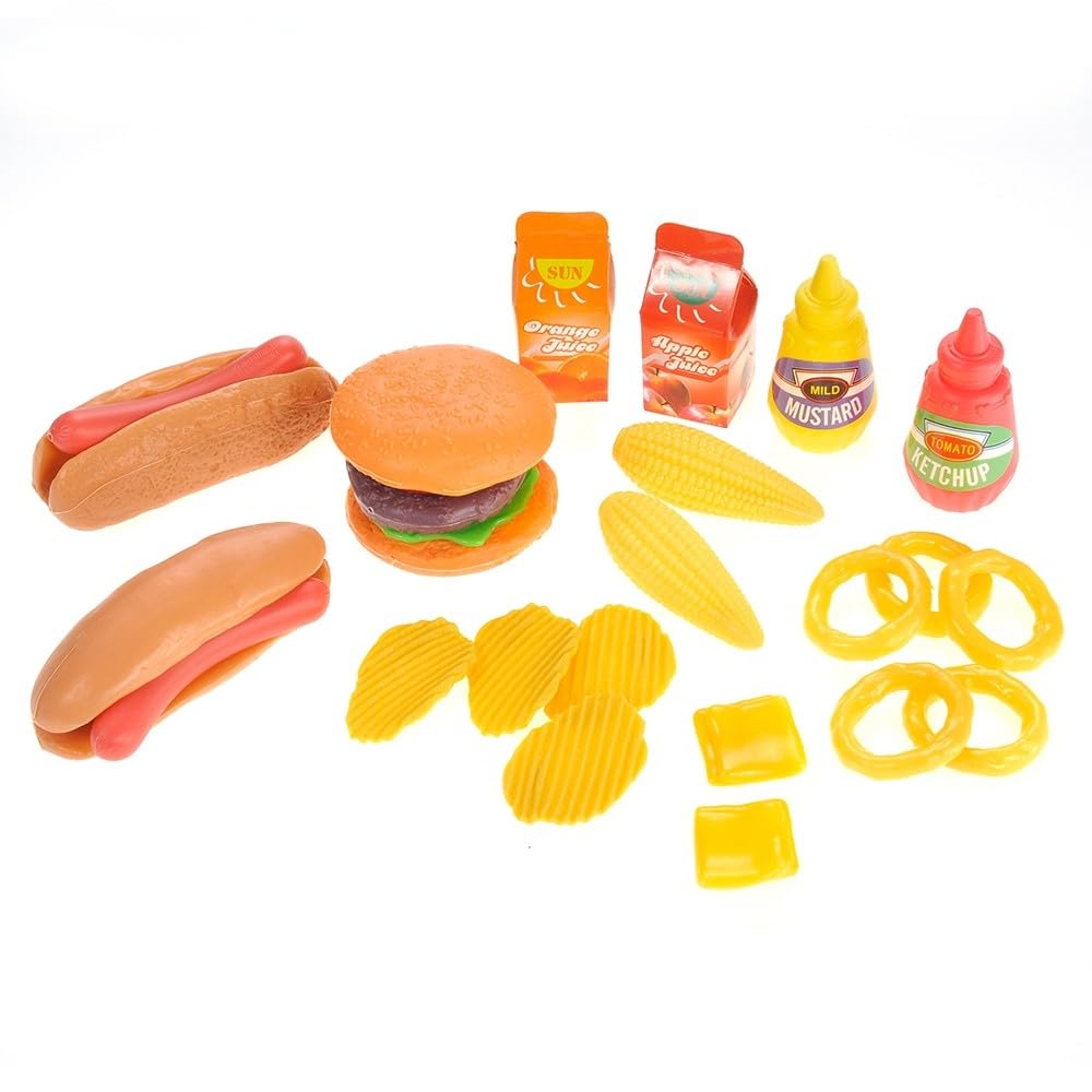 Burger & Hot Dog Fast Food Play Set - Fun Cooking Toy for Kids