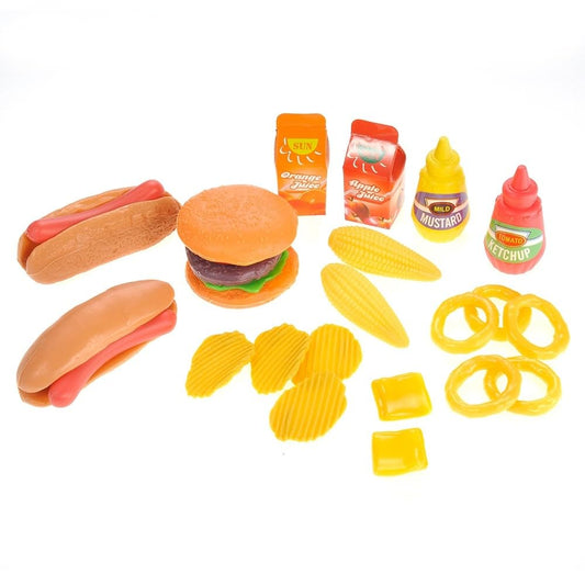 Burger & Hot Dog Fast Food Play Set - Fun Cooking Toy for Kids