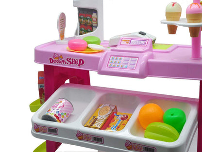 Dessert Shop 40-Piece Luxury Grocery Playset for Kids – Supermarket Role Play Toy