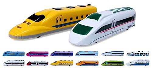 Dusky Shark Pull Back Toy Trains – Set of 12 Mini Trains for Kids' Play and Fun