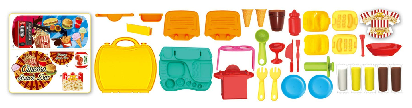 Portable Snack Bar Case Playset – 35-Piece Toy Food Set for Kids’ Fun