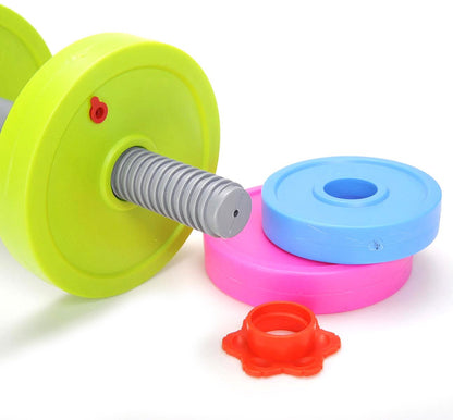 Adjustable Dumbbell Toy Set for Kids - Pretend Fitness Weights for Active Play