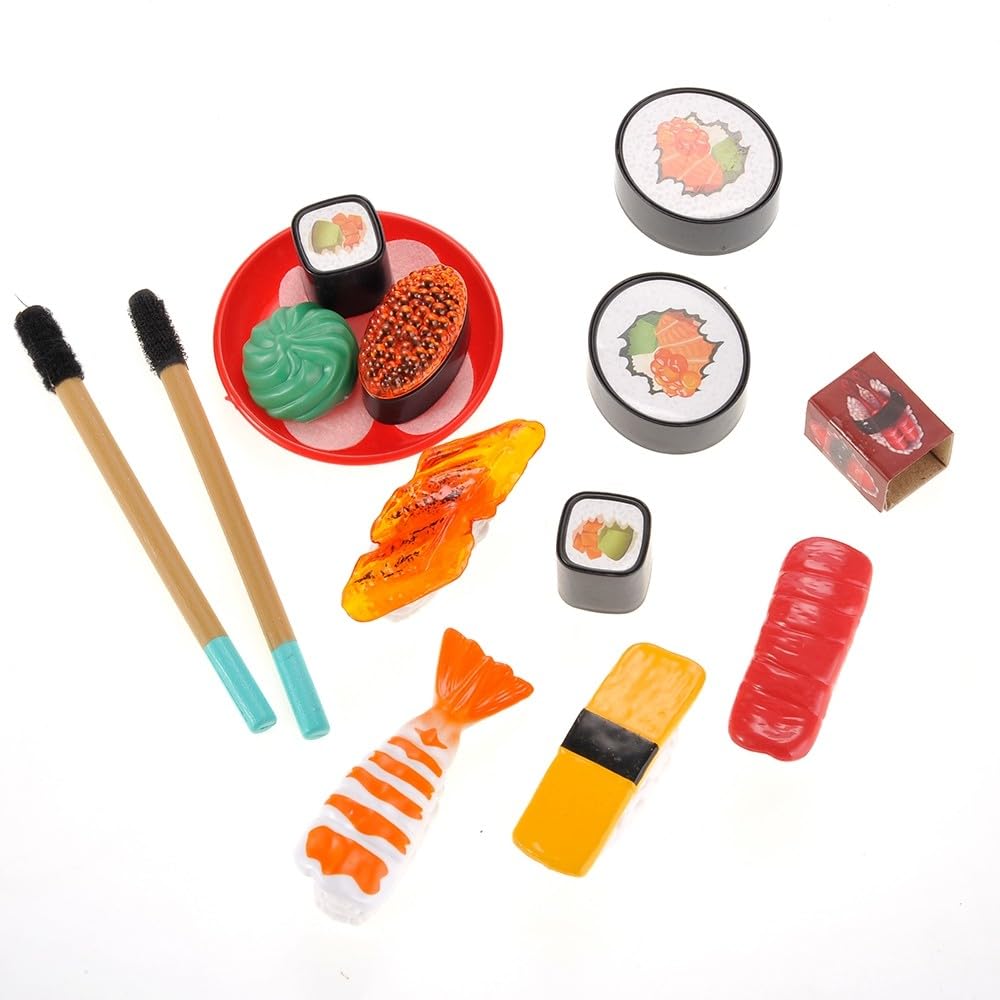 Japanese Sushi Dinner Bento Box Pretend Play Cutting Food Set - 21 Pieces