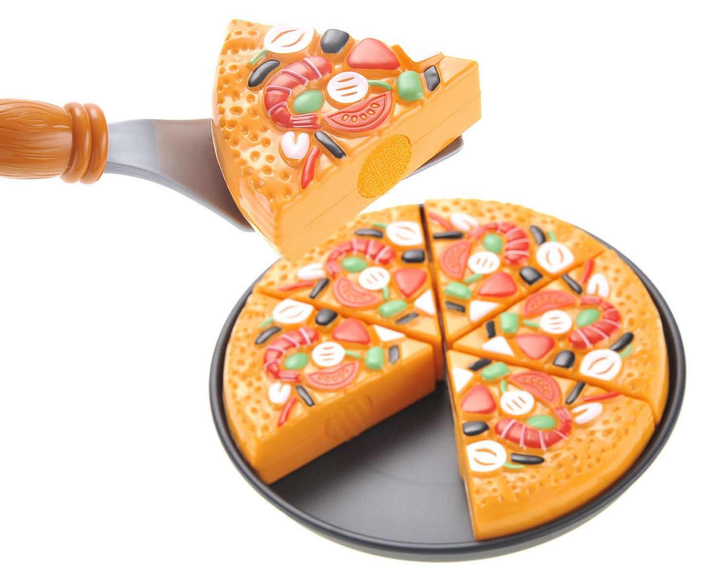 Pizza Playset with Watermelon, Ice Cream, and Utensils - Pretend Food Toy for Kids