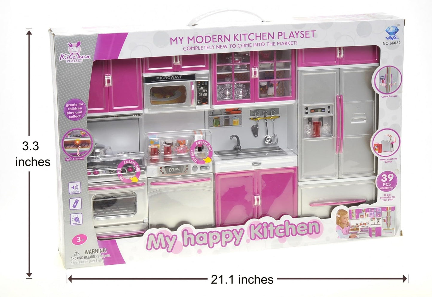 My Modern Kitchen Deluxe Battery-Operated Playset: Refrigerator, Stove & Sink