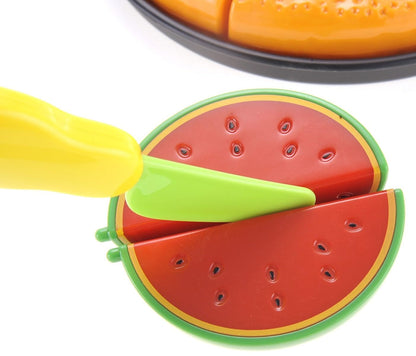 Pizza Playset with Watermelon, Ice Cream, and Utensils - Pretend Food Toy for Kids