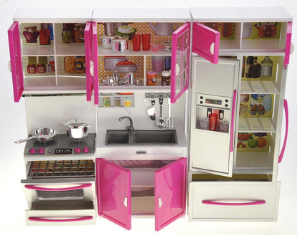 My Modern Kitchen Deluxe Battery-Operated Playset: Refrigerator, Stove & Sink