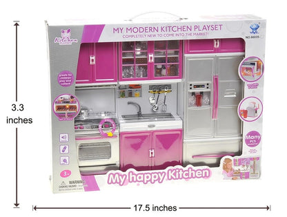 My Modern Kitchen Deluxe Battery-Operated Playset: Refrigerator, Stove & Sink