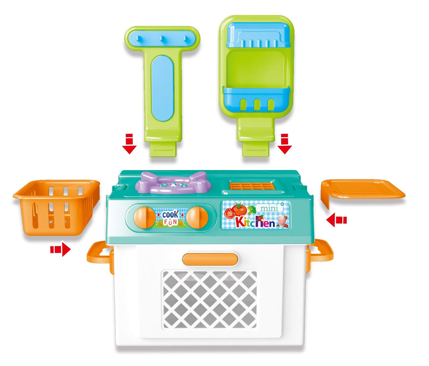 Mini Kitchen Playset with Sound and Color-Changing Lights for Realistic Cooking