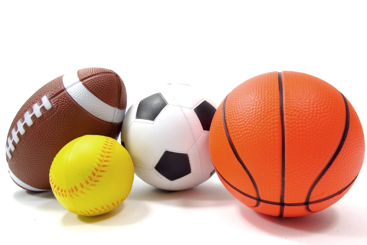 Set of 4 Sports Balls for Kids: Soccer, Basketball, Football, and Baseball