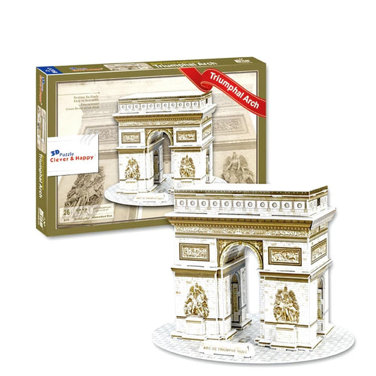 Triumphal Arch 3D Puzzle – 26-Piece Architectural Model Kit for Easy Assembly