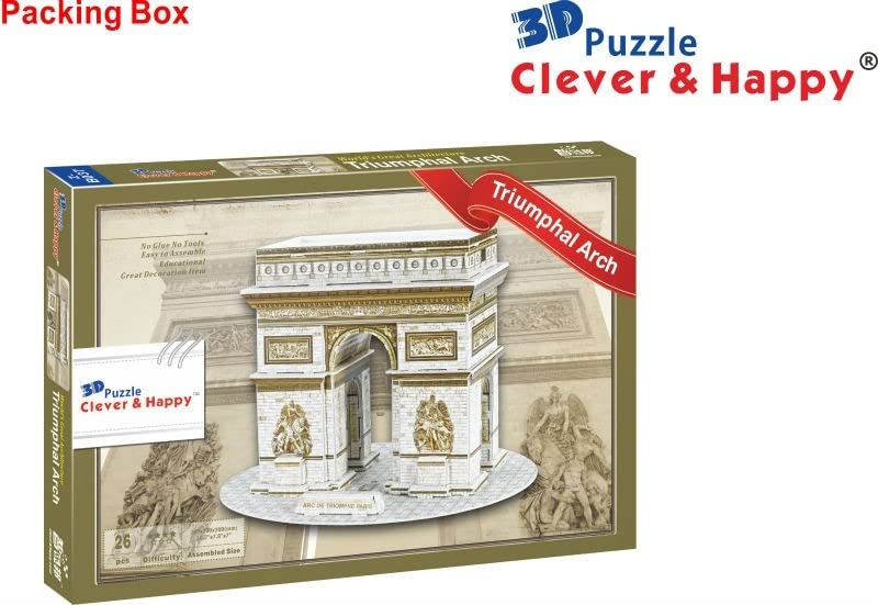 Triumphal Arch 3D Puzzle – 26-Piece Architectural Model Kit for Easy Assembly