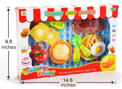 Kitchen Fun Steak and Egg Dinner Cutting Food Playset - Pretend Cooking Toy for Kids