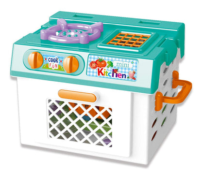 Mini Kitchen Playset with Sound and Color-Changing Lights for Realistic Cooking