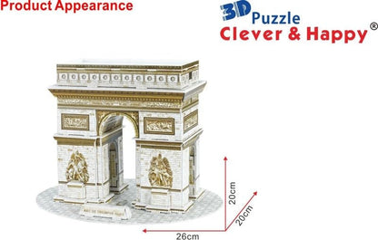 Triumphal Arch 3D Puzzle – 26-Piece Architectural Model Kit for Easy Assembly