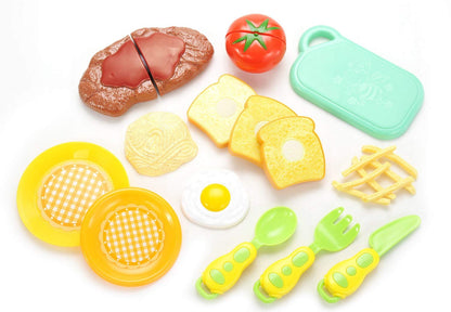 Kitchen Fun Steak and Egg Dinner Cutting Food Playset - Pretend Cooking Toy for Kids