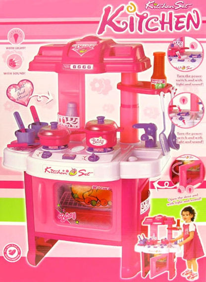 24 in Deluxe Beauty Kitchen Appliance Play Set with Lights and Sound for Kids